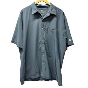 Kuhl Renegade Shirt Mens XXL Charcoal Blue Button Up UPF 30+ Moisture Wicking